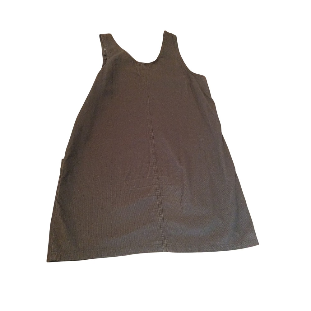 No Excuses Vintage Corduroy Jumper Dress Olive Green Pinafore Small - Picture 4 of 4